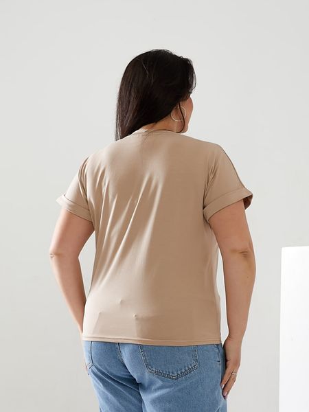 Жіноча футболка PLEASURE колір бежевий р.56/58 433681 433681 фото