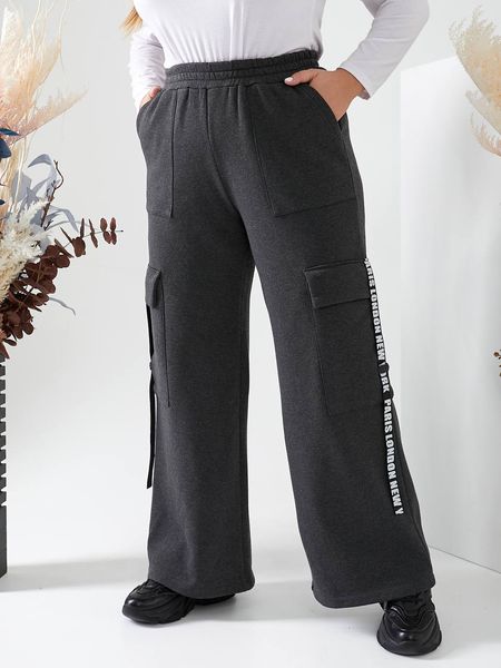 Жіночі брюки карго колір графіт р.50/52 441318 441504 фото