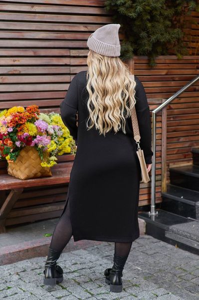 Жіноча туніка сукня з ангори вільного крою чорного кольору р.48/50 387072 387074 фото