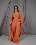 Жіночий піжамний костюм трійка колір помаранчевий р.L/XL 448620 448466 фото