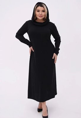 Жіноча трикотажна сукня колір чорний р.58/60 454634 454584 фото