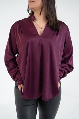 Жіноча сорочка із шовку армані колір бордо р.56/60 446023 445853 фото