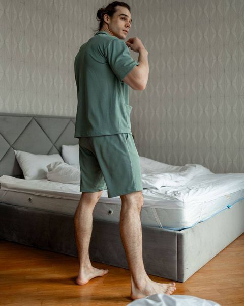Чоловічий піжамний костюм колір зелений р.XL 453364 453363 фото