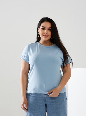 Жіноча футболка колір блакитний р.48/50 432383 432384 фото