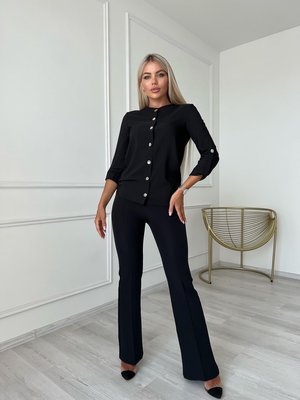 Жіноча блузка софт колір чорний р.52/54 454169 454148 фото