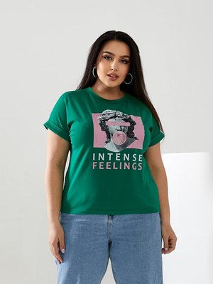 Жіноча футболка INTENSE колір зелений р.56/58 433182 433040 фото