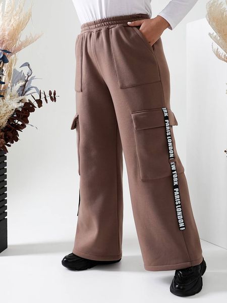 Жіночі брюки карго колір мокко р.50/52 441316 441510 фото