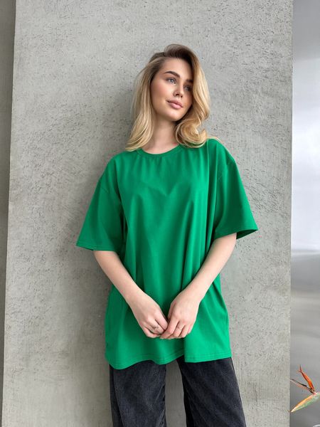 Жіноча базова футболка колір зелений р.42/46 452427 452427 фото