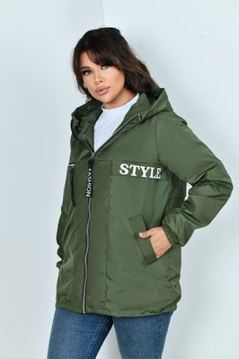 Жіноча куртка з плащової тканини колір хакі р.48/50 442986 443204 фото