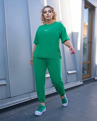 Жіночий спортивний костюм з футболкою колір зелений р.42/44 452653 452658 фото