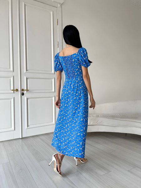 Жіноча літня сукня міді колір синій 437179 437223 фото