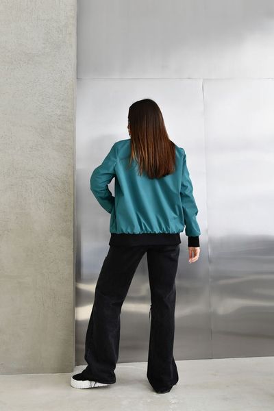 Жіноча куртка бомбер колір морська хвиля р.48/50 450749 450812 фото