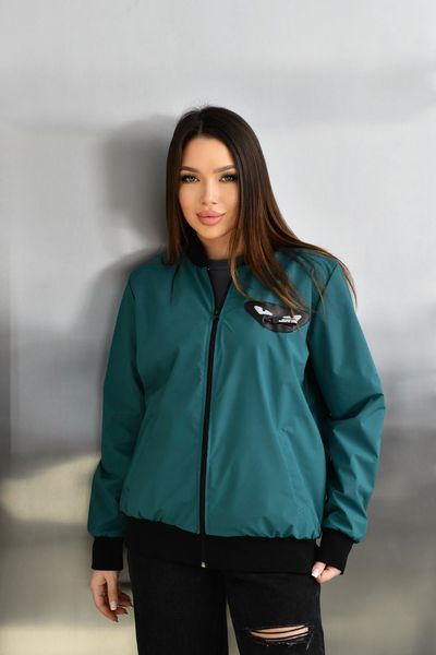 Жіноча куртка бомбер колір морська хвиля р.48/50 450749 450812 фото